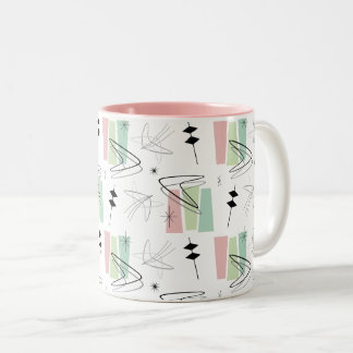 Caneca De Café Em Dois Tons Borda do Boom Retro da Pastel