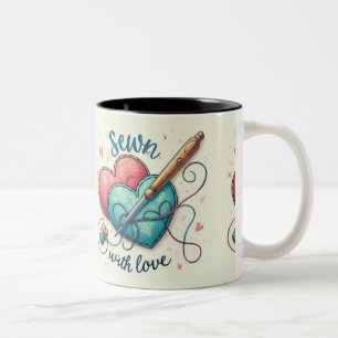 Caneca De Café Em Dois Tons Bordado do Dia do Namorados do Coração Vermelho Ar