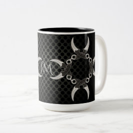 Caneca De Café Em Dois Tons Bordas cortantes lâminas curvas monogramadas