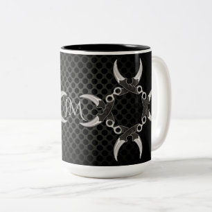 Caneca De Café Em Dois Tons Bordas cortantes lâminas curvas monogramadas