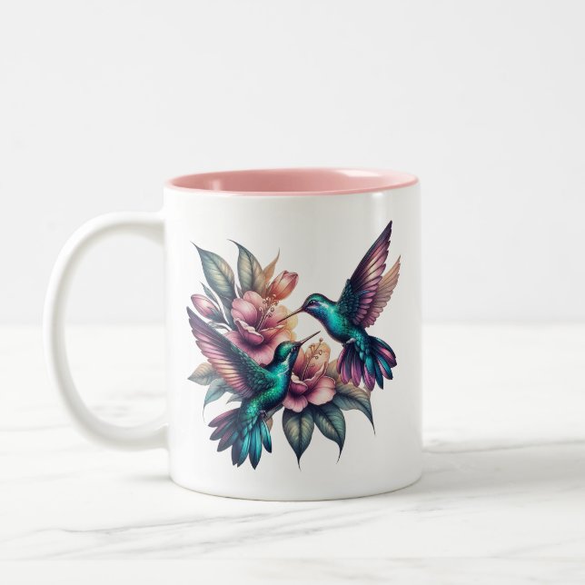 Caneca De Café Em Dois Tons Borracha e flor (Esquerda)