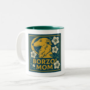 Caneca De Café Em Dois Tons Borzoi Mãe