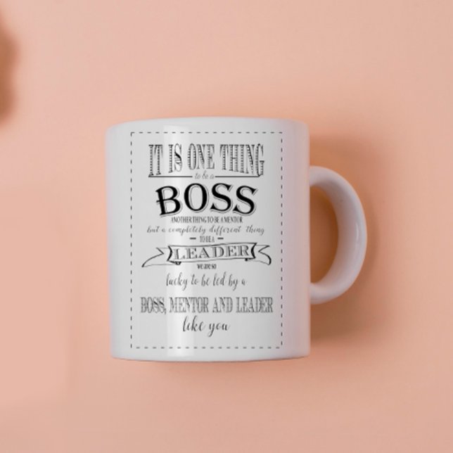 Caneca De Café Em Dois Tons BOSS MUG - OBRIGADO CHEFE, CHEFE, chefe incrível (Criador carregado)