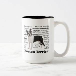 Caneca De Café Em Dois Tons Boston Terrier Traça Mug
