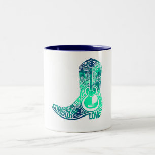 Caneca De Café Em Dois Tons Bota de vaqueiro