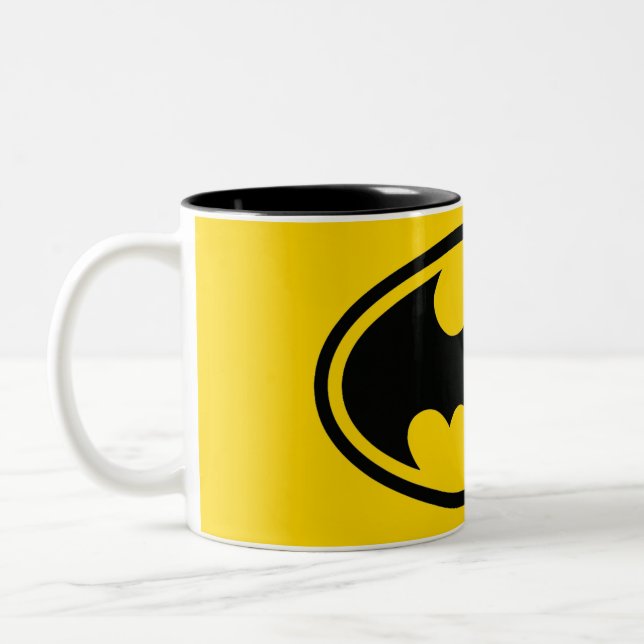 Caneca De Café Em Dois Tons Botão Batman (Esquerda)