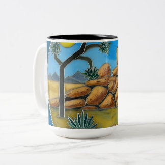 Caneca De Café Em Dois Tons Botão Rocha de Peixe Joshua Tree