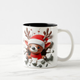 Caneca De Café Em Dois Tons Both Side 3D Christmas | Merry Christmas Mug