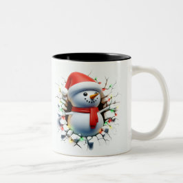 Caneca De Café Em Dois Tons Both Side 3D Christmas | Merry Christmas Mug