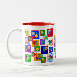 Caneca De Café Em Dois Tons Botões Bonitos