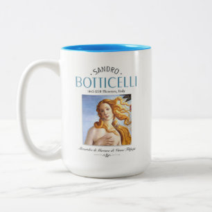 Caneca De Café Em Dois Tons Botticelli Nascimento de Pintura de Vênus e Biolog