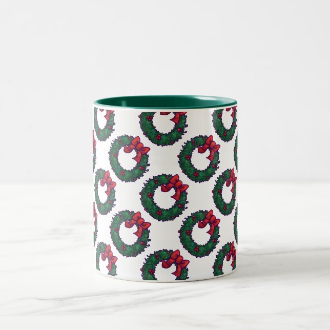 Caneca De Café Em Dois Tons Boughs de Holly (Centro)