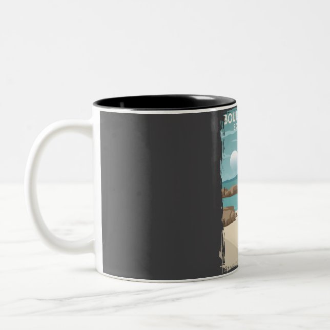 Caneca De Café Em Dois Tons Boulders Beach South Africa Penguin Beach Poster A (Esquerda)