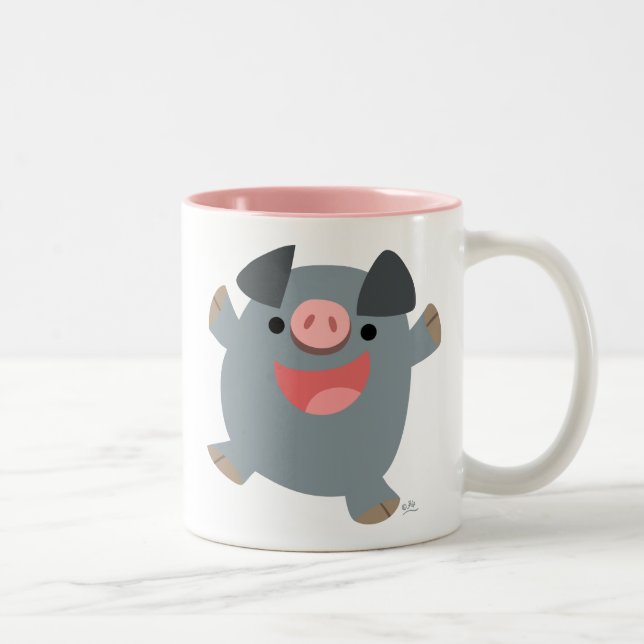 Caneca De Café Em Dois Tons Bouncy Pig Mug, Bouncy Bouncy (Direita)