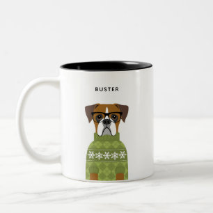 Caneca De Café Em Dois Tons Boxer Dog Mugs