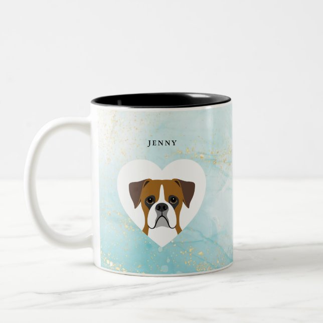 Caneca De Café Em Dois Tons Boxer Dog Mugs (Esquerda)