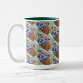 Caneca De Café Em Dois Tons boxer dog pattern mug