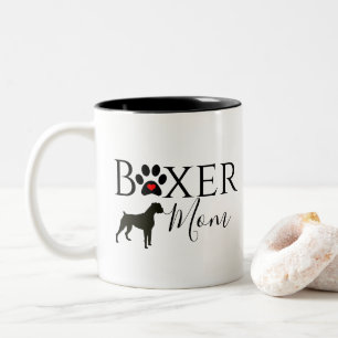Caneca De Café Em Dois Tons Boxer Mãe - Impressão Canina