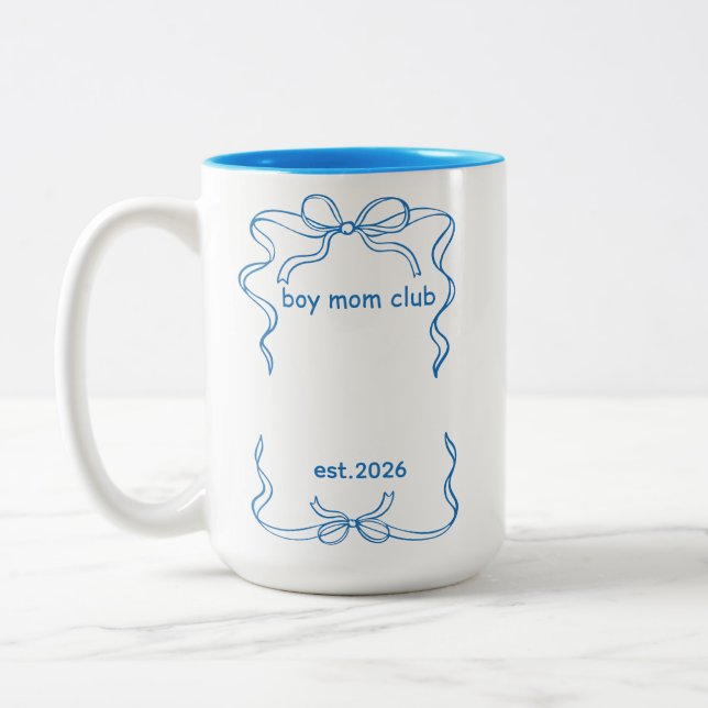 Caneca De Café Em Dois Tons Boy Mom, Personalized New Mom Gifts (Esquerda)