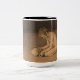 Caneca De Café Em Dois Tons Boy with Skull (por Magnus Enckell)