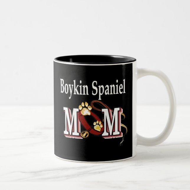 Caneca De Café Em Dois Tons Boykin Spaniel Dog MOM (Direita)