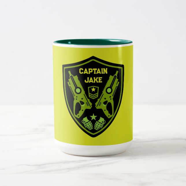 Caneca De Café Em Dois Tons Boys Toy Dart Gun Batalha (Centro)