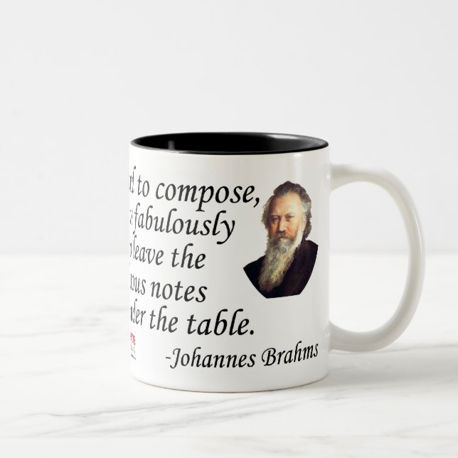 Caneca De Café Em Dois Tons Brahms na composição (Direita)