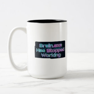 Caneca De Café Em Dois Tons Brain.exe Parou de Funcionar Camiseta Engraçada