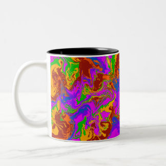 Caneca De Café Em Dois Tons Brain Porridge em Abstrato