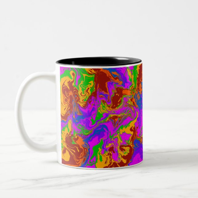 Caneca De Café Em Dois Tons Brain Porridge em Abstrato (Esquerda)