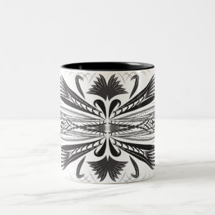 Caneca De Café Em Dois Tons Branca-branca-escura-artística