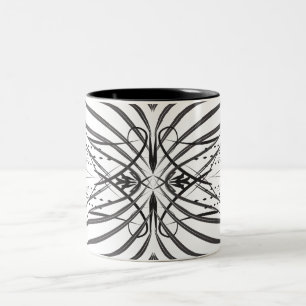 Caneca De Café Em Dois Tons Branca-branca-escura-artística
