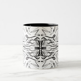 Caneca De Café Em Dois Tons Branca-branca-escura-artística