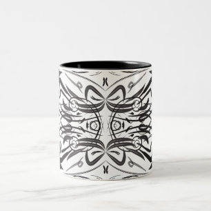 Caneca De Café Em Dois Tons Branca-branca-escura-artística