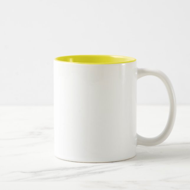 Caneca De Café Em Dois Tons Branco e Amarelo (Direita)