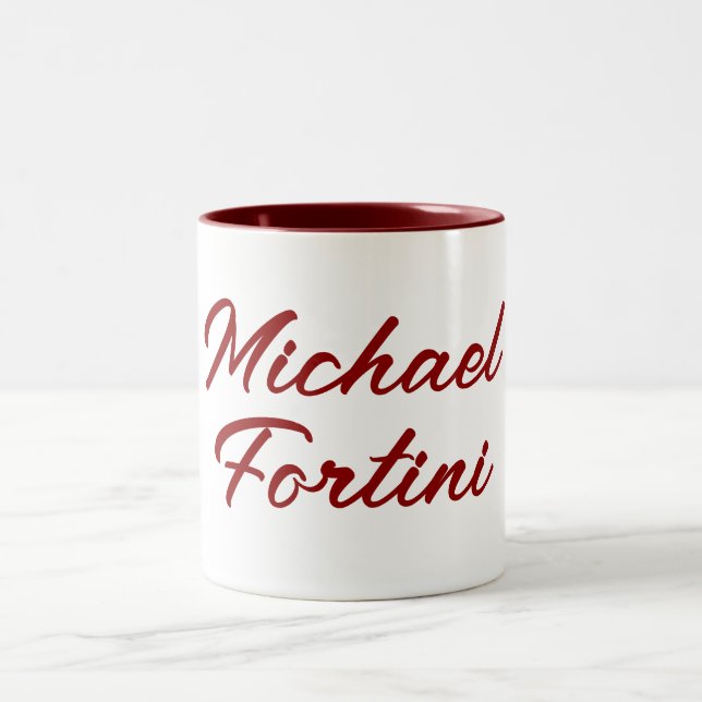 Caneca De Café Em Dois Tons Branco vermelho moderno e profissional (Centro)