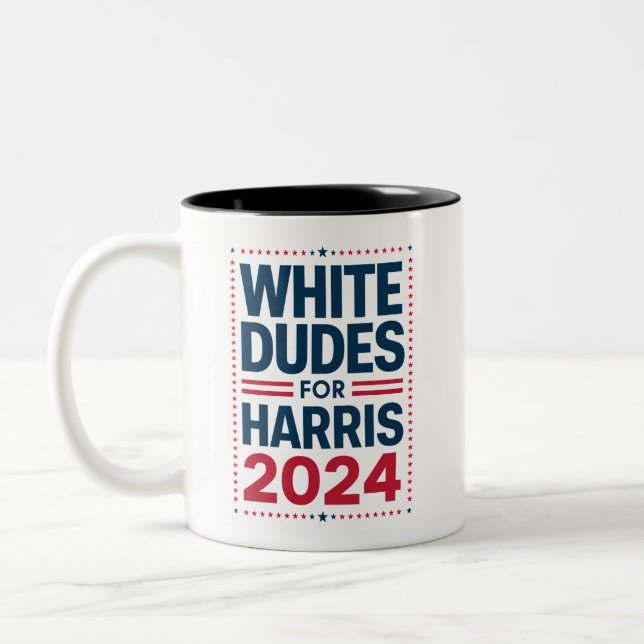 Caneca De Café Em Dois Tons Brancos Para Harris-2024 (Esquerda)