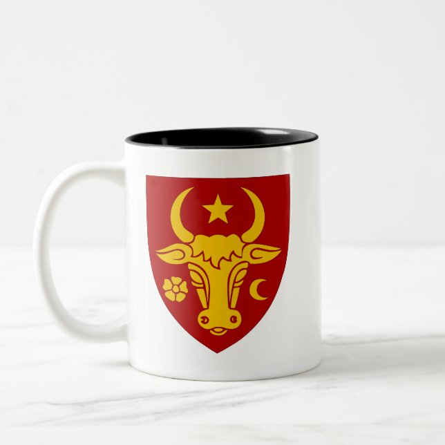 Caneca De Café Em Dois Tons Brasão de armas da Moldávia (Esquerda)