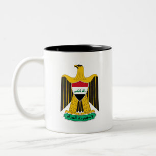 Caneca De Café Em Dois Tons brasão de armas do país Iraque símbolo emblema águ