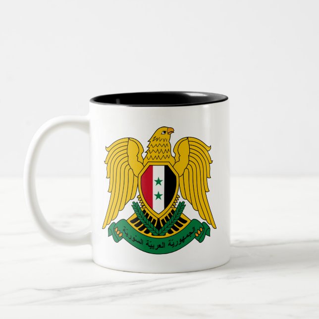 Caneca De Café Em Dois Tons brasão de syria (Esquerda)