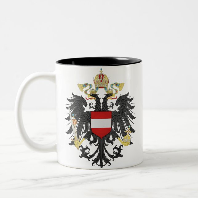 Caneca De Café Em Dois Tons Brasão Imperial da Áustria-Hungria (Esquerda)