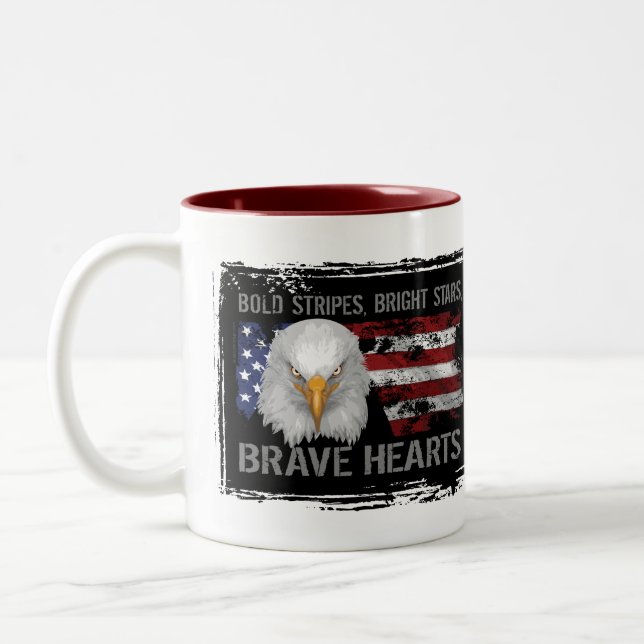 Caneca De Café Em Dois Tons Brave American Hearts (Esquerda)
