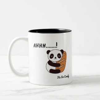 Caneca De Café Em Dois Tons “Bread hugs & panda peace in every sip.”