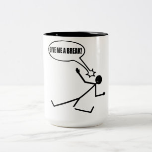 Caneca De Café Em Dois Tons Break Time Stick Man Coffee Mug