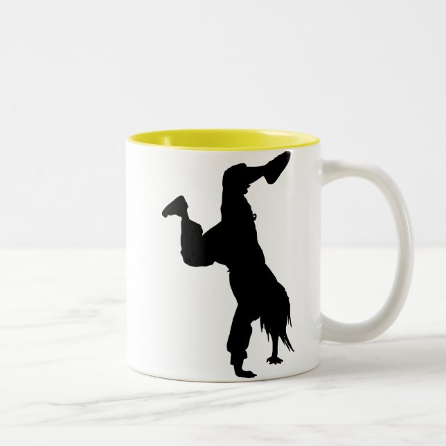 Caneca De Café Em Dois Tons Breakdancer; amarelo (Direita)