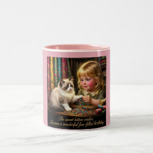 Caneca De Café Em Dois Tons ~ BREANN ~ FELIZ ANIVERSÁRIO ~ Kitten Criança ~