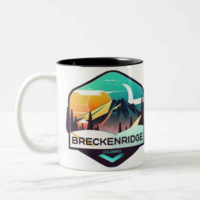 Caneca De Café Em Dois Tons Breckenridge Ski Mug - Perfeito para Pássaros de E (Esquerda)