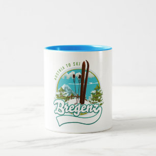 Caneca De Café Em Dois Tons Bregenz Áustria para esqui logotipo