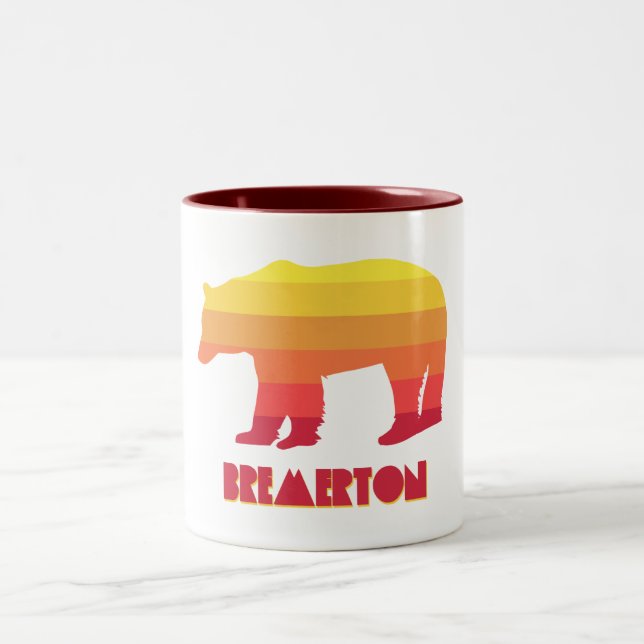 Caneca De Café Em Dois Tons Bremerton Washington Rainbow Bear (Centro)