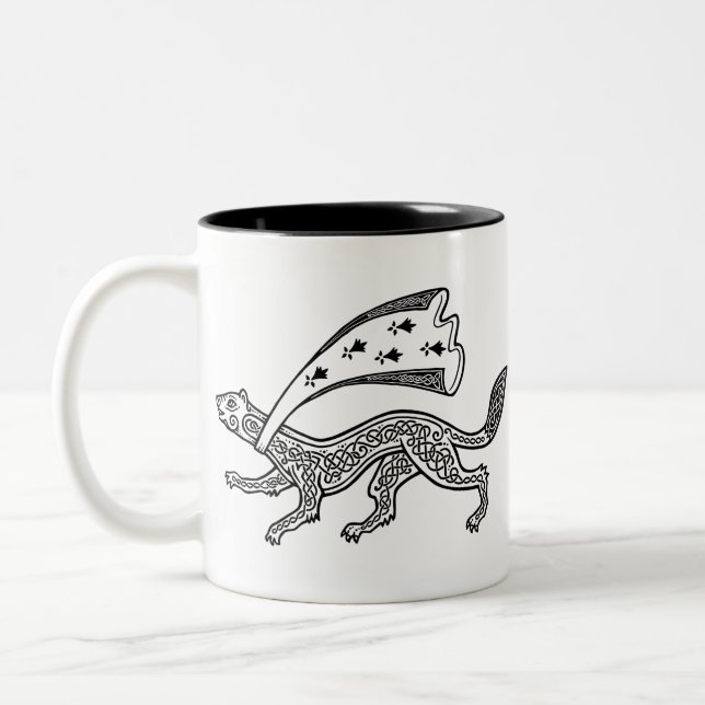 Caneca De Café Em Dois Tons Bretão ermine (Esquerda)
